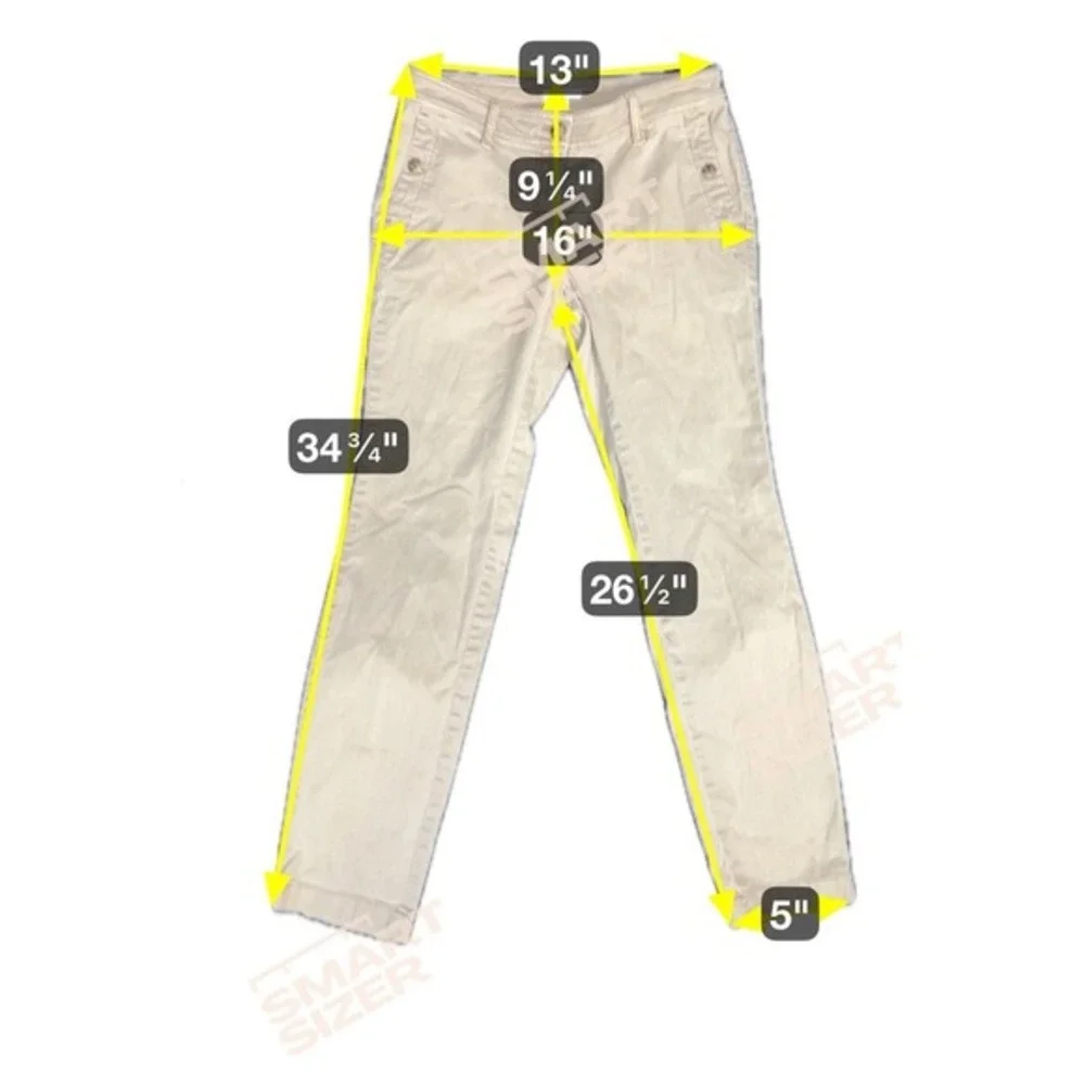 J.Jill Women Size 2 Flat Front‎ Khaki Pants Casual Academia Summer Tweed Formal - Picture 6 of 7